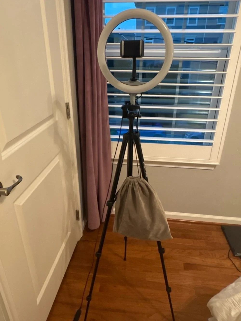 LED Ring Light with Adjustable Tripod Stand - White & Black